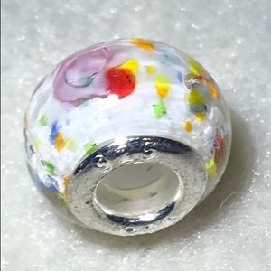 Glass bead charm for pandora bracelet
